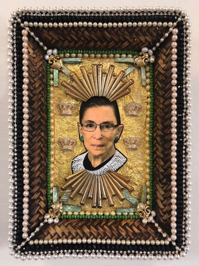 photo of Ruth Bader Ginsburg in a handcrafted frame