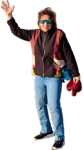 isolated full body of a woman waving